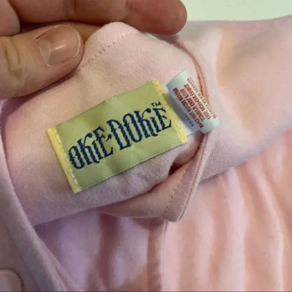 Vintage Okie Dokie Pink BUBBLE OVERALLS Size 24M 100% Cotton Heart Horses